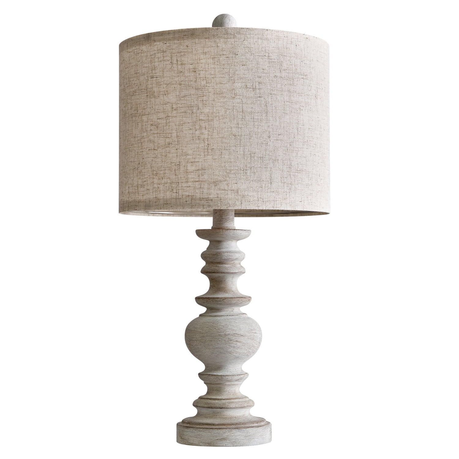 Oneach Farmhouse Table Lamp for Living Room Bedroom 20" Retro Nightstands Bedside Lamps Resin