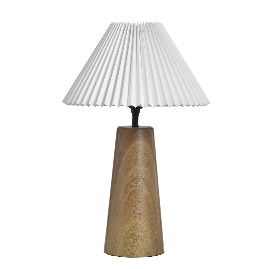Better Homes & Gardens Wood Grain Finish Table Lamp with Pleated Shade