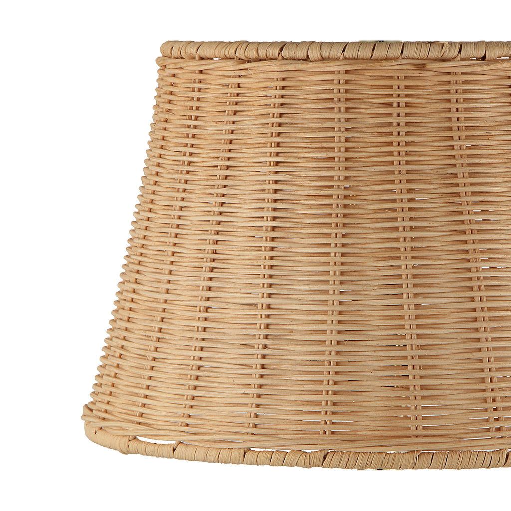 Better Homes & Gardens 18" Cream Reactive Ceramic Table Lamp with Natural Rattan Shade