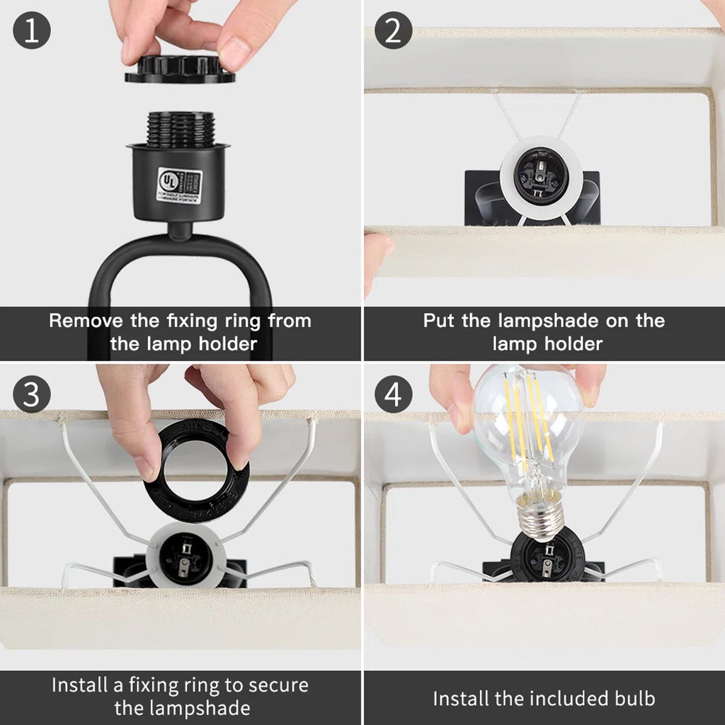 Cinkeda 3 Way Dimmable Touch Table Lamps Set of 2 with USB Ports AC Outlet 18" Modern Black Metal Bedside Nightstand Lamp for Living Room Bedroom Office