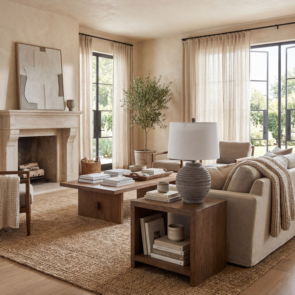 SAFAVIEH Pendri 24 in. Classic Contemporary Table Lamp, Brown